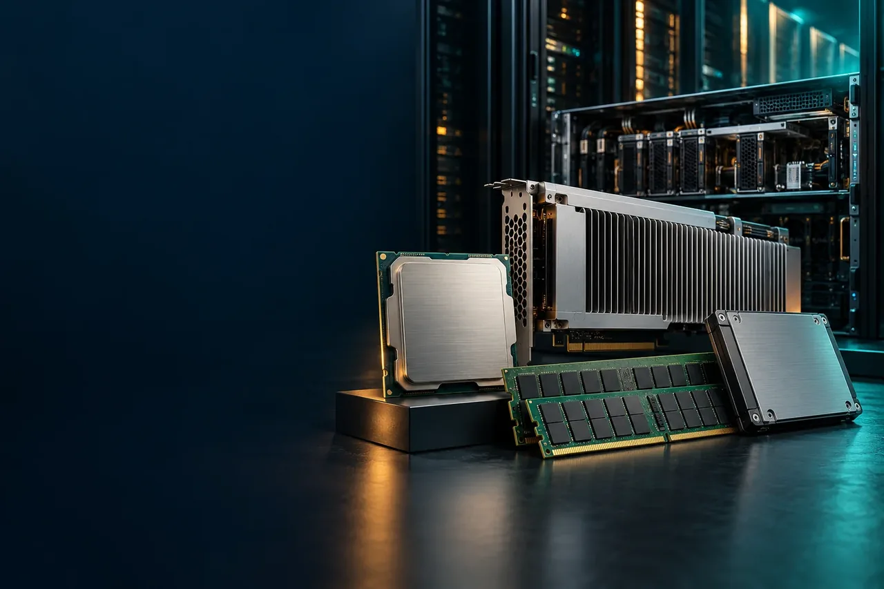 Illustration of AI data center equipment and infrastructure