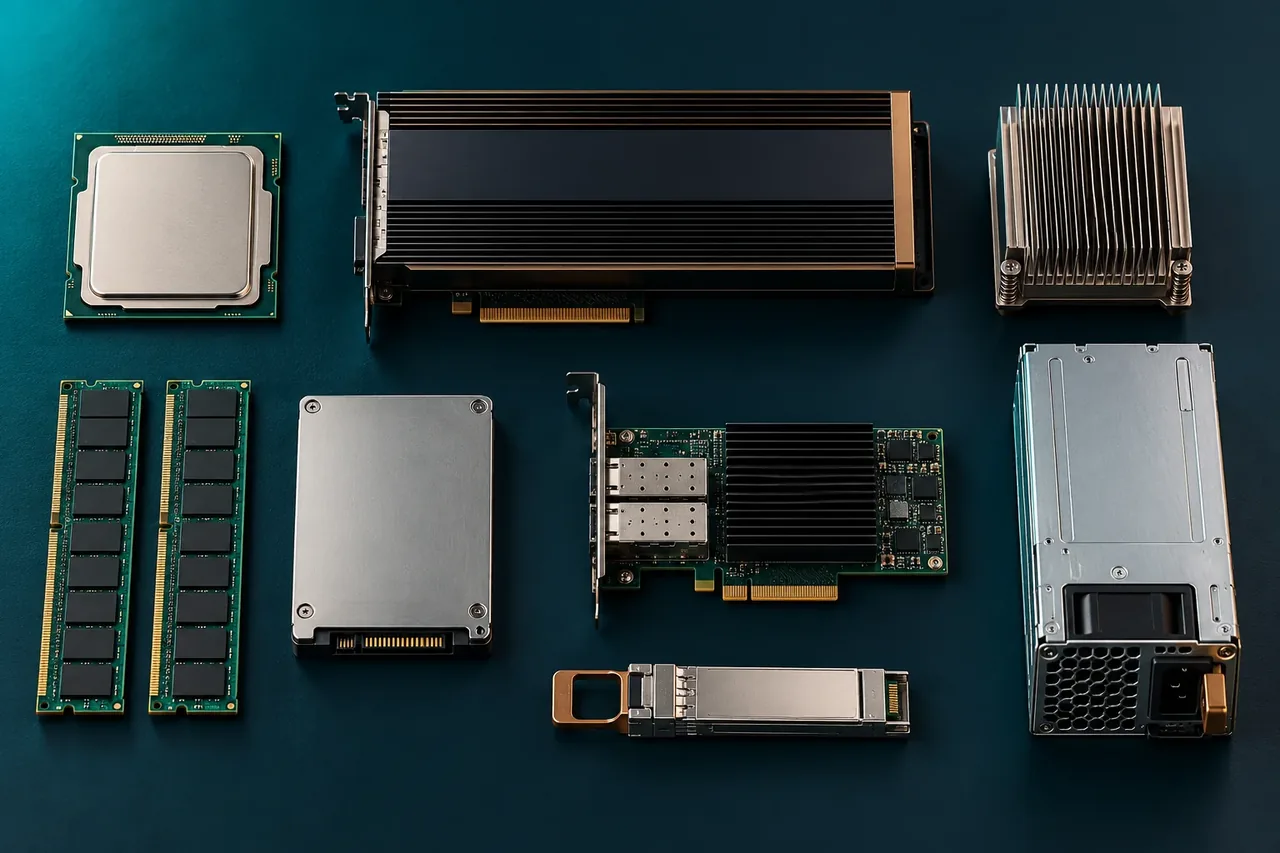 Illustration of data center equipment and components