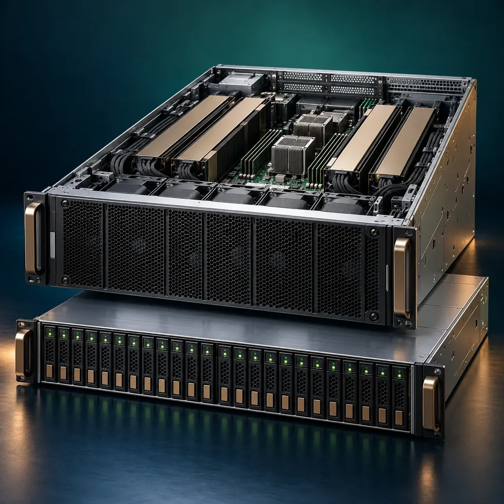 Illustration of complete servers and barebone systems